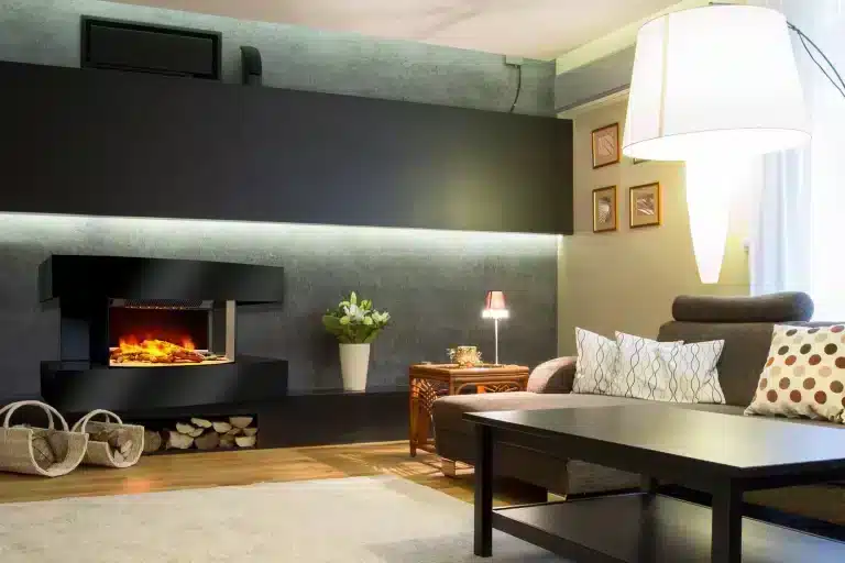 Lounge medium electric floor-standing fireplace