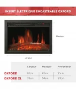 Dimensions cheminée électrique Oxford