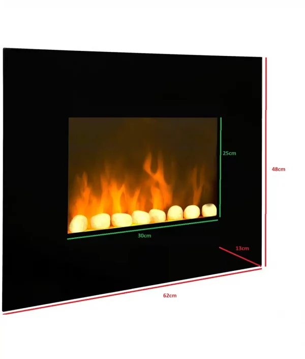 Dimensions de la cheminée electrique murale Black Fire