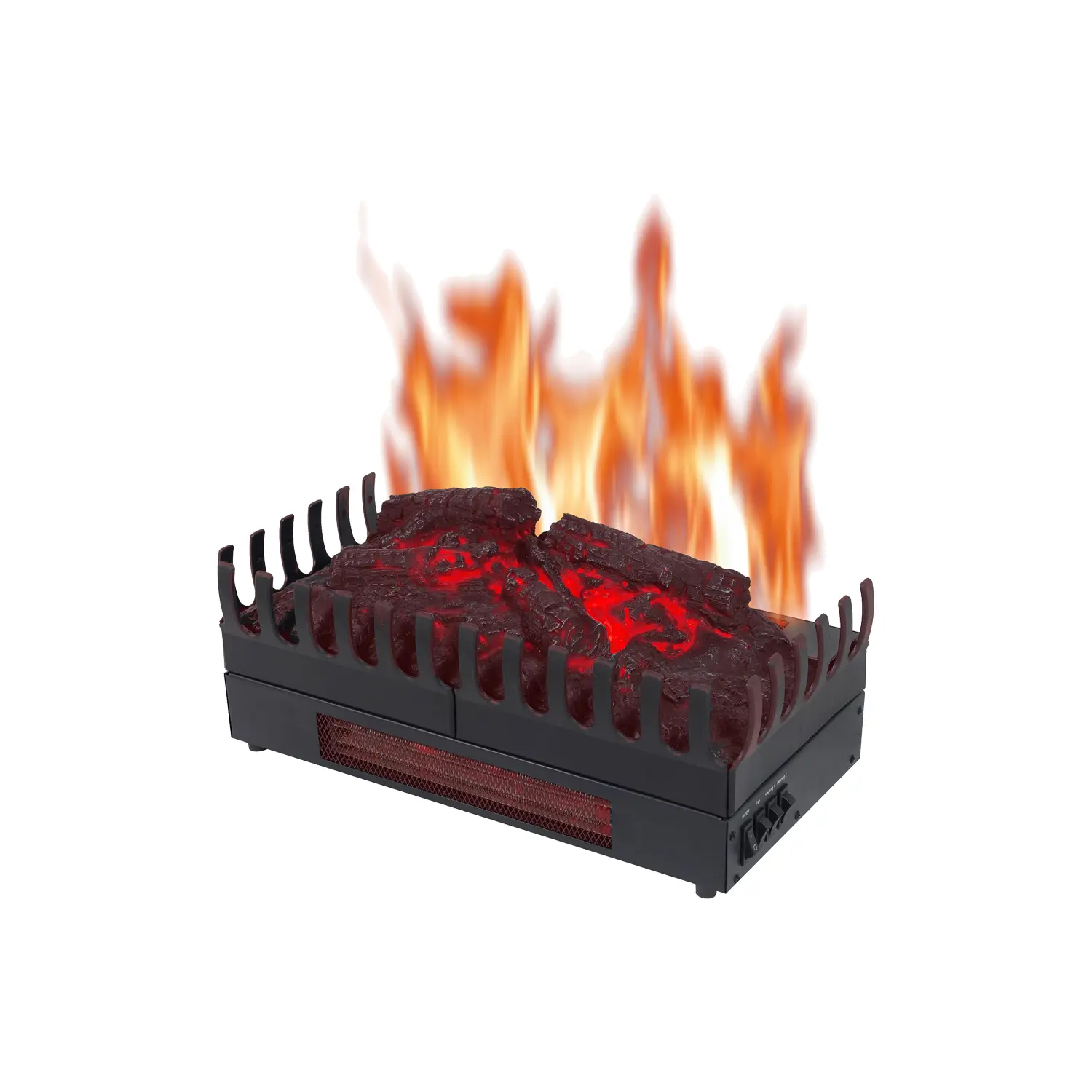Foyer à buches avec effet flammes et chauffage 2000W