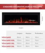 cheminee electrique volcano dimensions