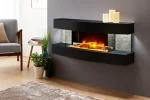 Lounge black electric floor-standing fireplace