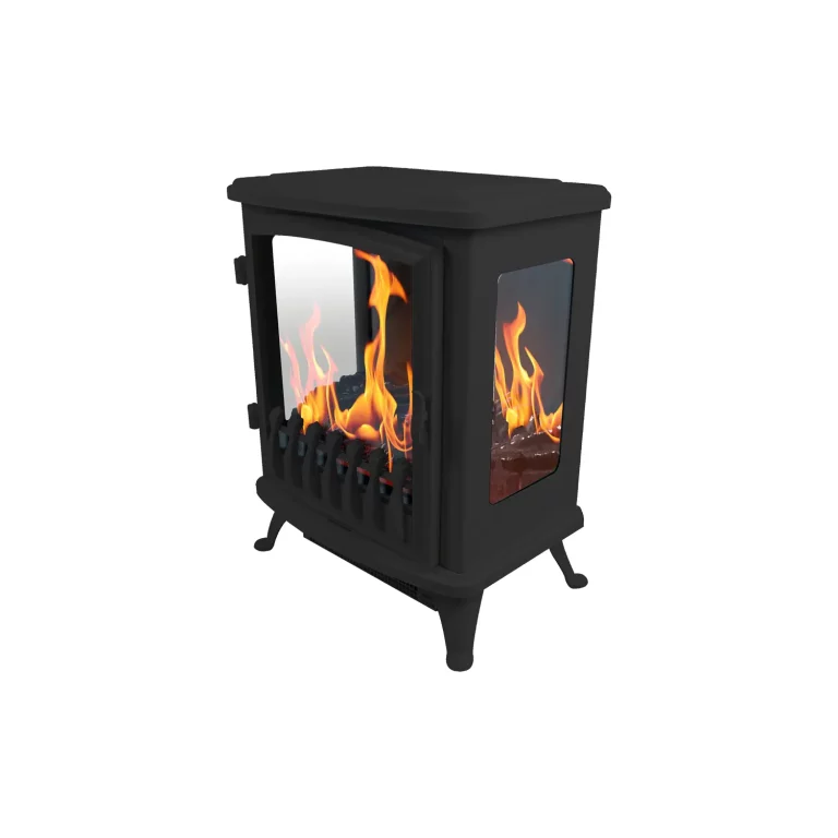 Chimenea electrica Fire Glass negra